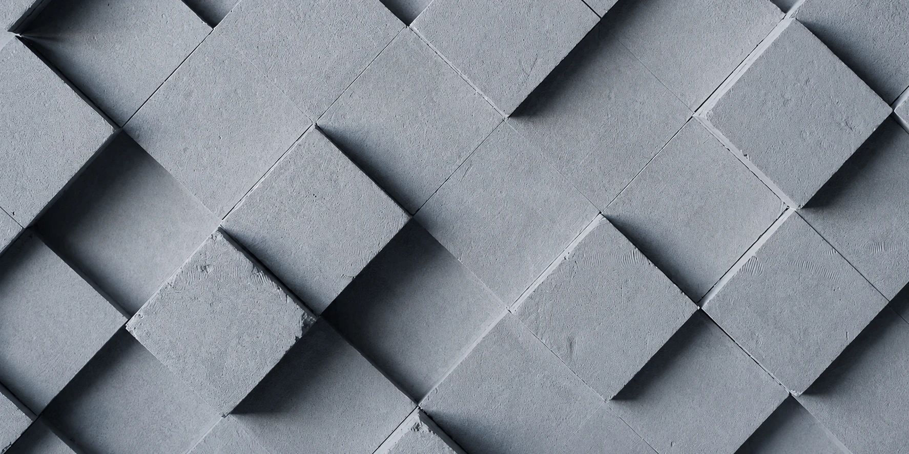 Grey geometric three dimensional wall panels
