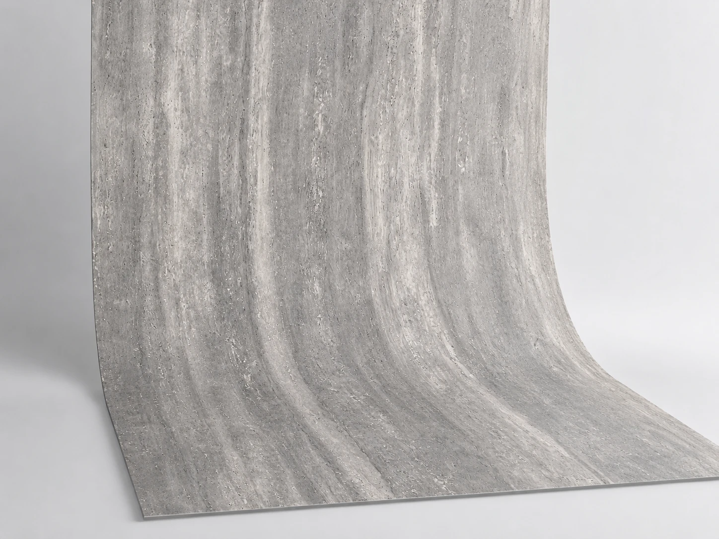 Grey travertine style flexible decorative surface